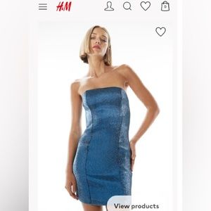H&M NWT sparkly dress. Blue, Medium.